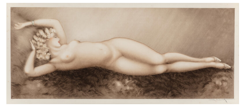 1934 Louis Icart Etching, "Repose" - Image 2