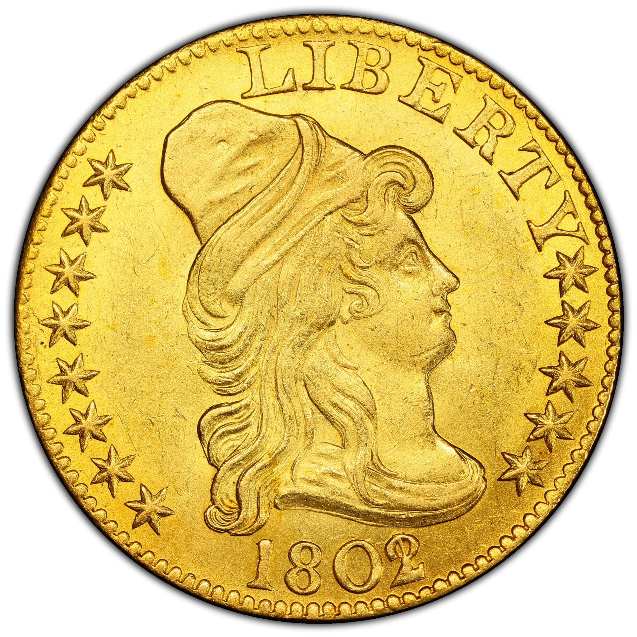 1802/1 $5 Draped Bust, PCGS MS64+ - Image 2