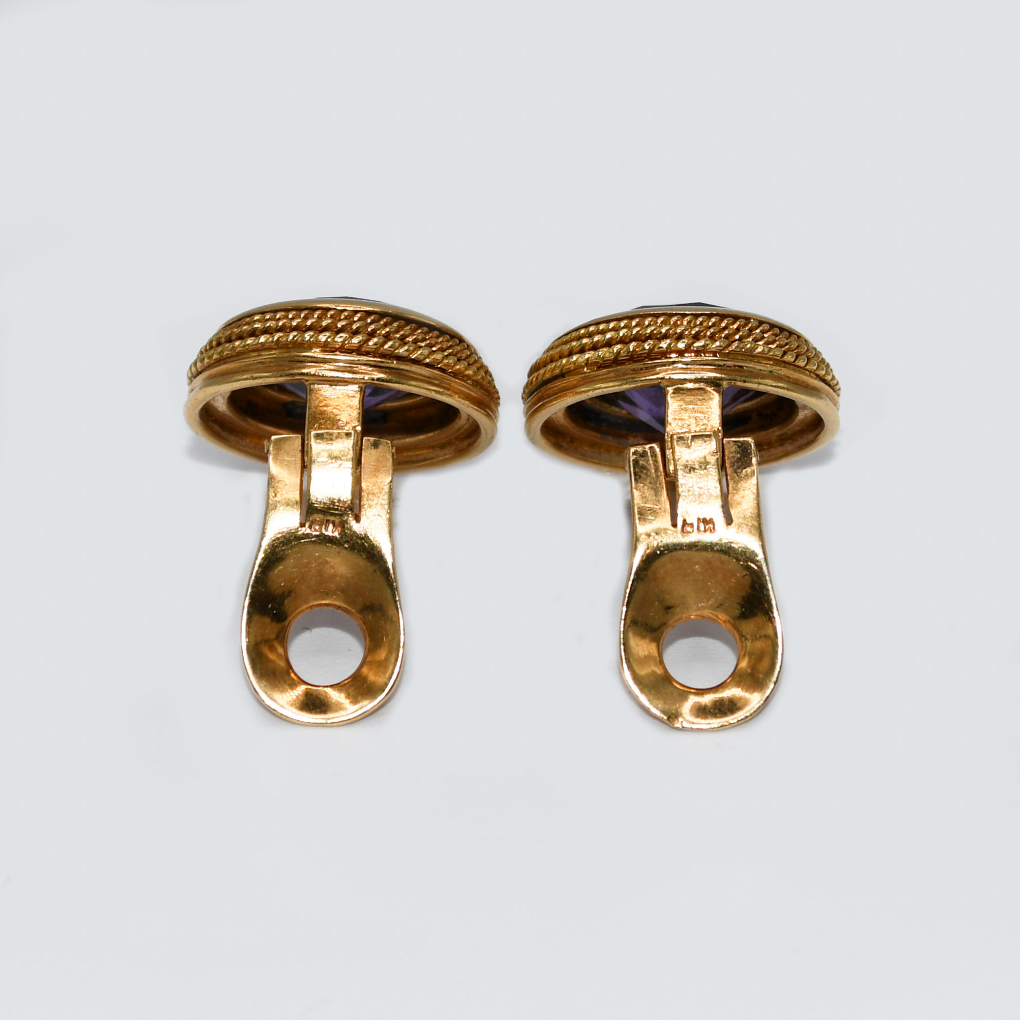 18K Yellow Gold Synthetic Alexandrite Earrings/Ring Set, 45gr - Image 11