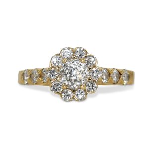14K Yellow Gold Diamond Mogul Cut Ring