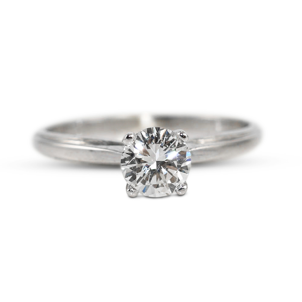 18K White Gold Diamond Solitaire Ring