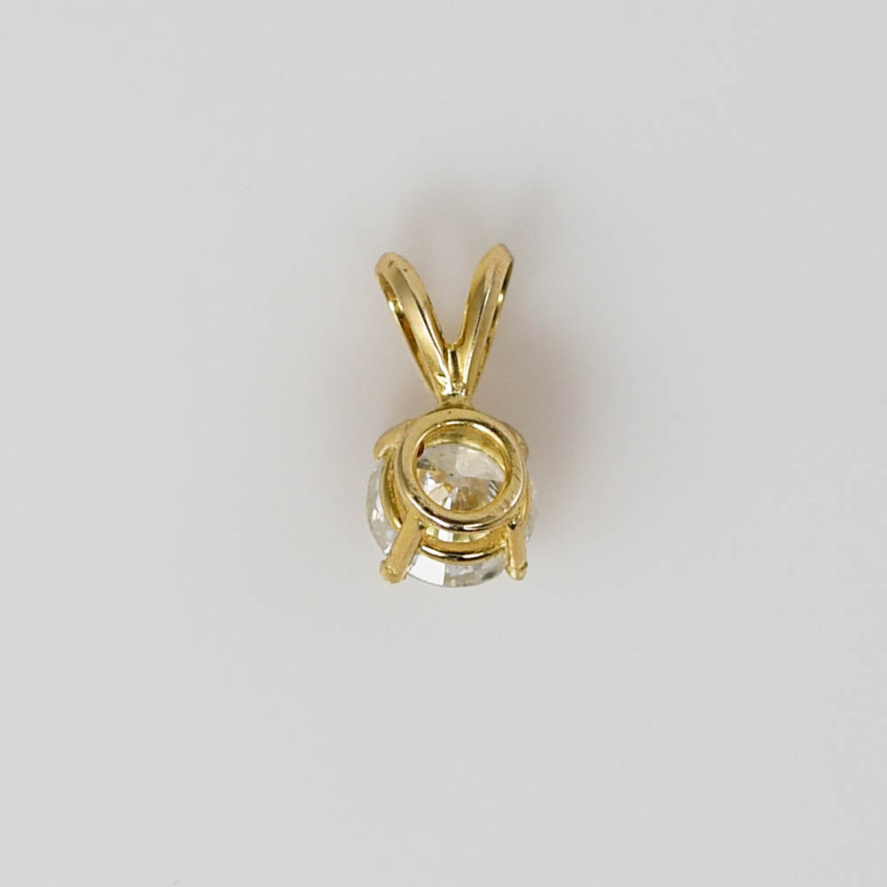 14K Yellow Gold Diamond Solitaire Pendant, 1.04ct - Image 6