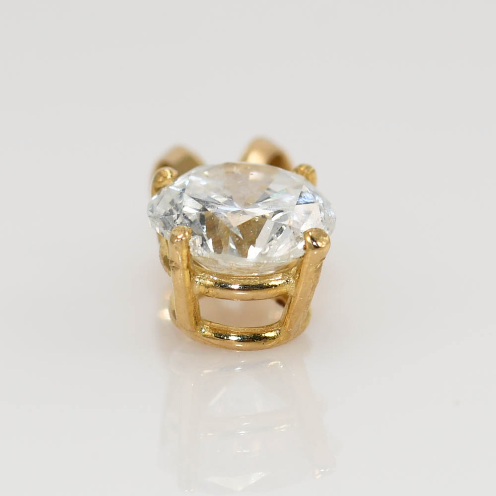 14K Yellow Gold Diamond Solitaire Pendant, 1.04ct - Image 3