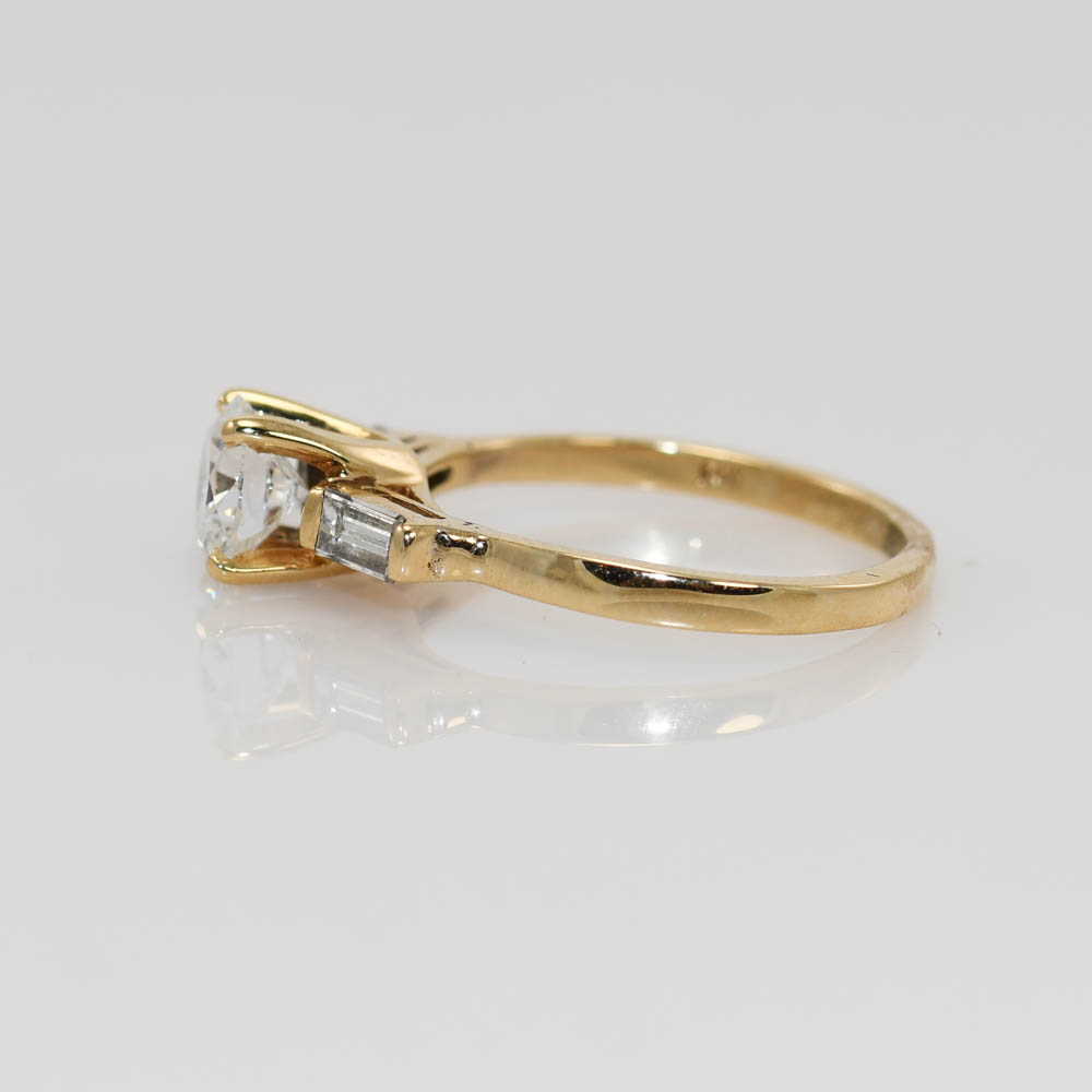 14K Yellow Gold Diamond Engagement Ring 1.03ct, CTR-2.7g - Image 5