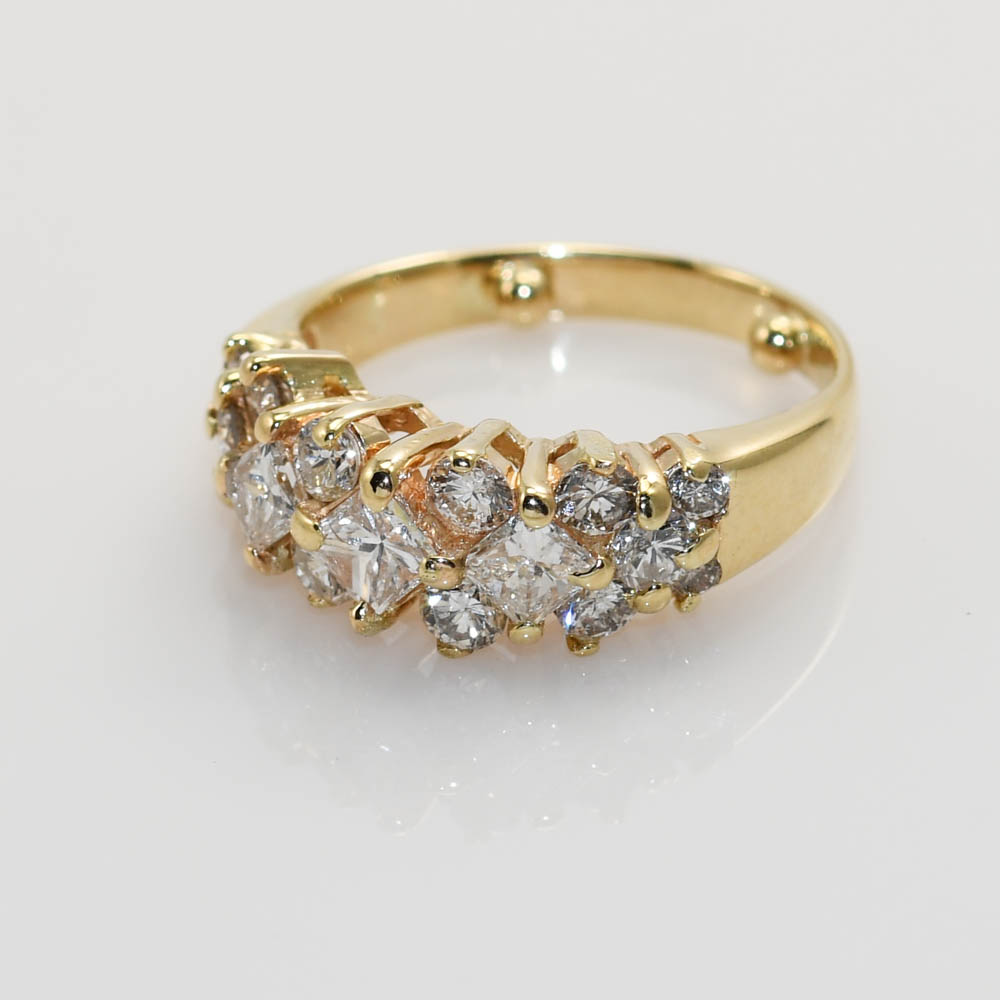 14K Yellow Gold Diamond Cocktail Ring, 1.50tdw, 4.8g - Image 7