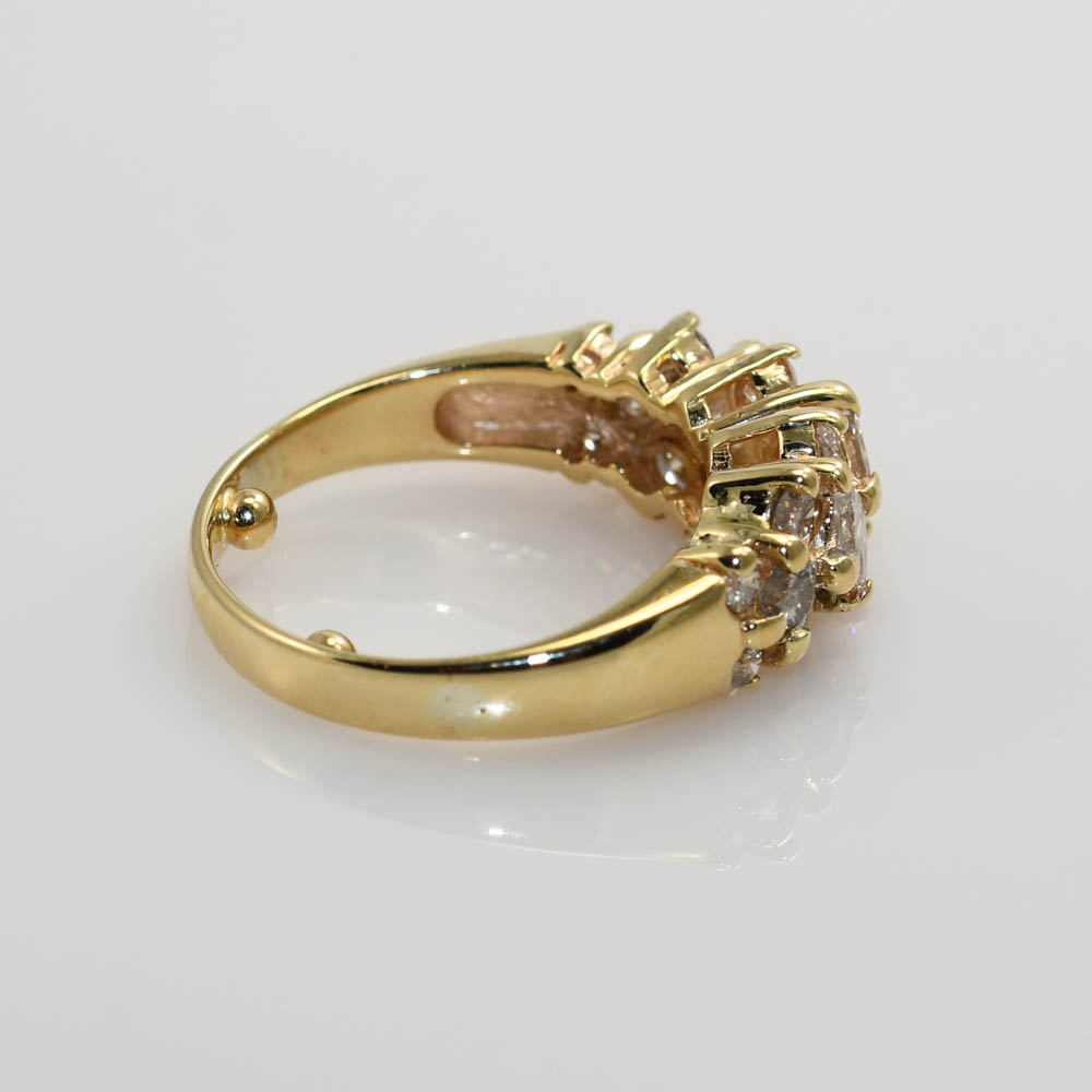 14K Yellow Gold Diamond Cocktail Ring, 1.50tdw, 4.8g - Image 5