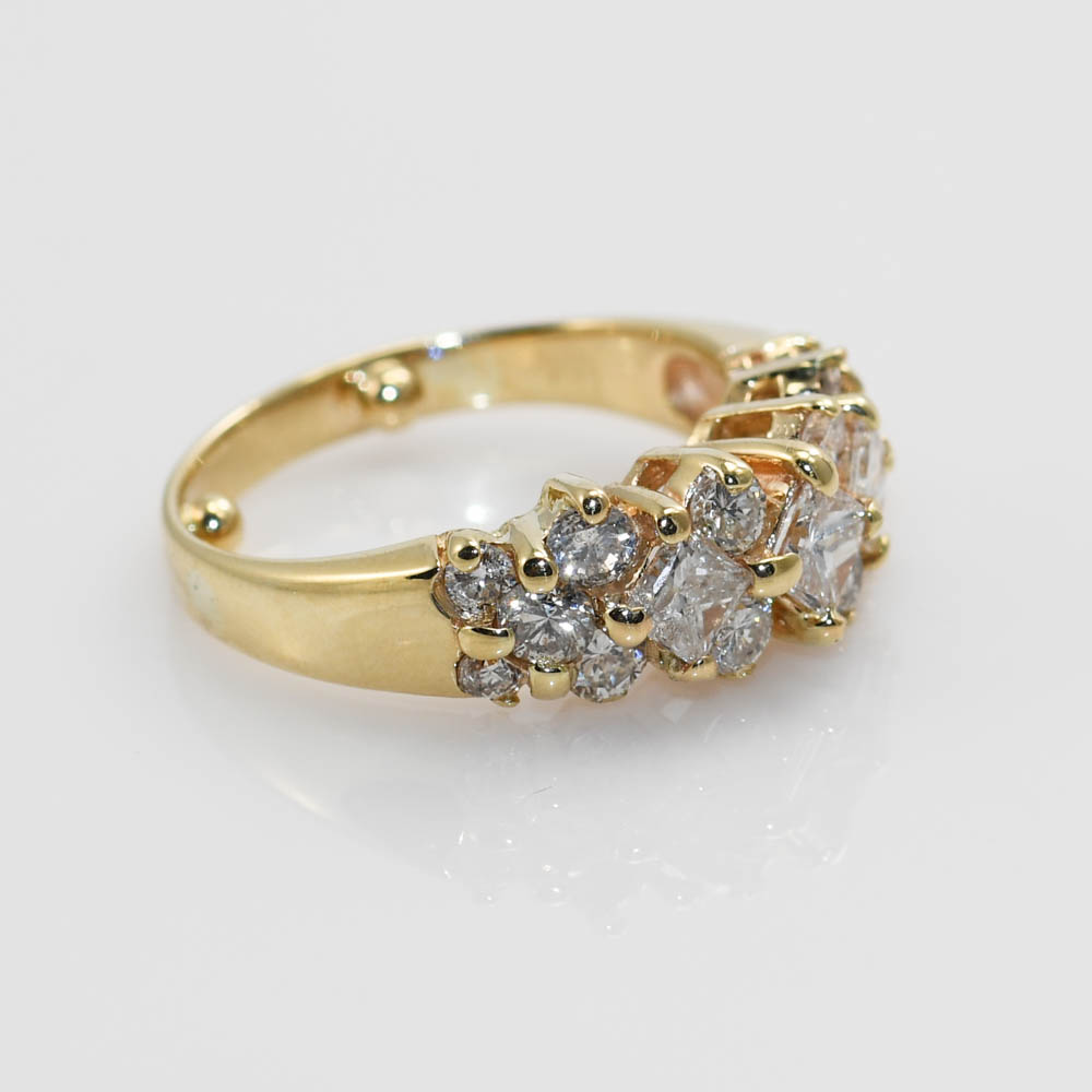 14K Yellow Gold Diamond Cocktail Ring, 1.50tdw, 4.8g - Image 4