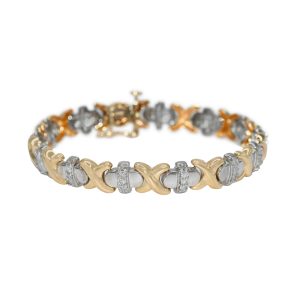 10K Two-Tone Diamond Bracelet