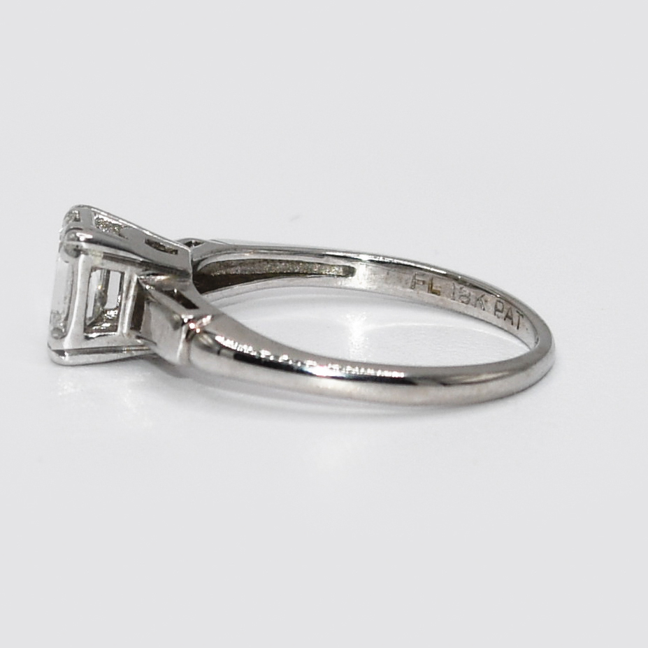 14K White Gold Emerald Cut Diamond Ring, 2.3g - Image 5