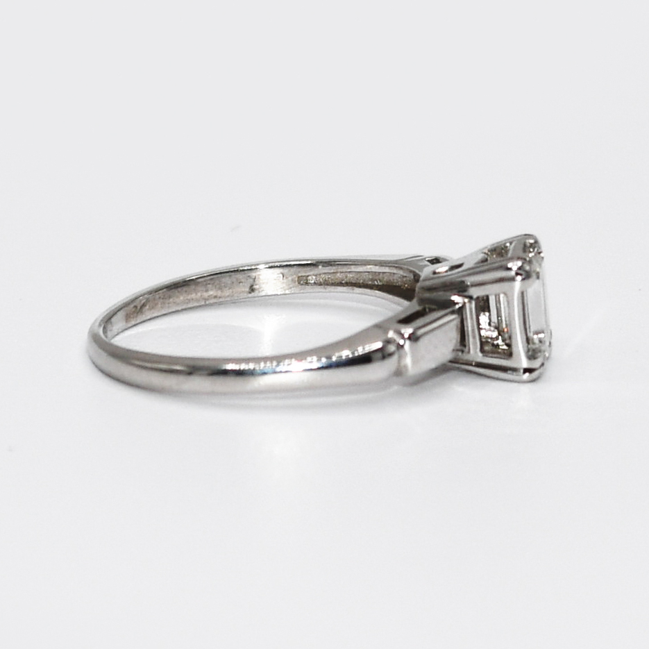 14K White Gold Emerald Cut Diamond Ring, 2.3g - Image 3