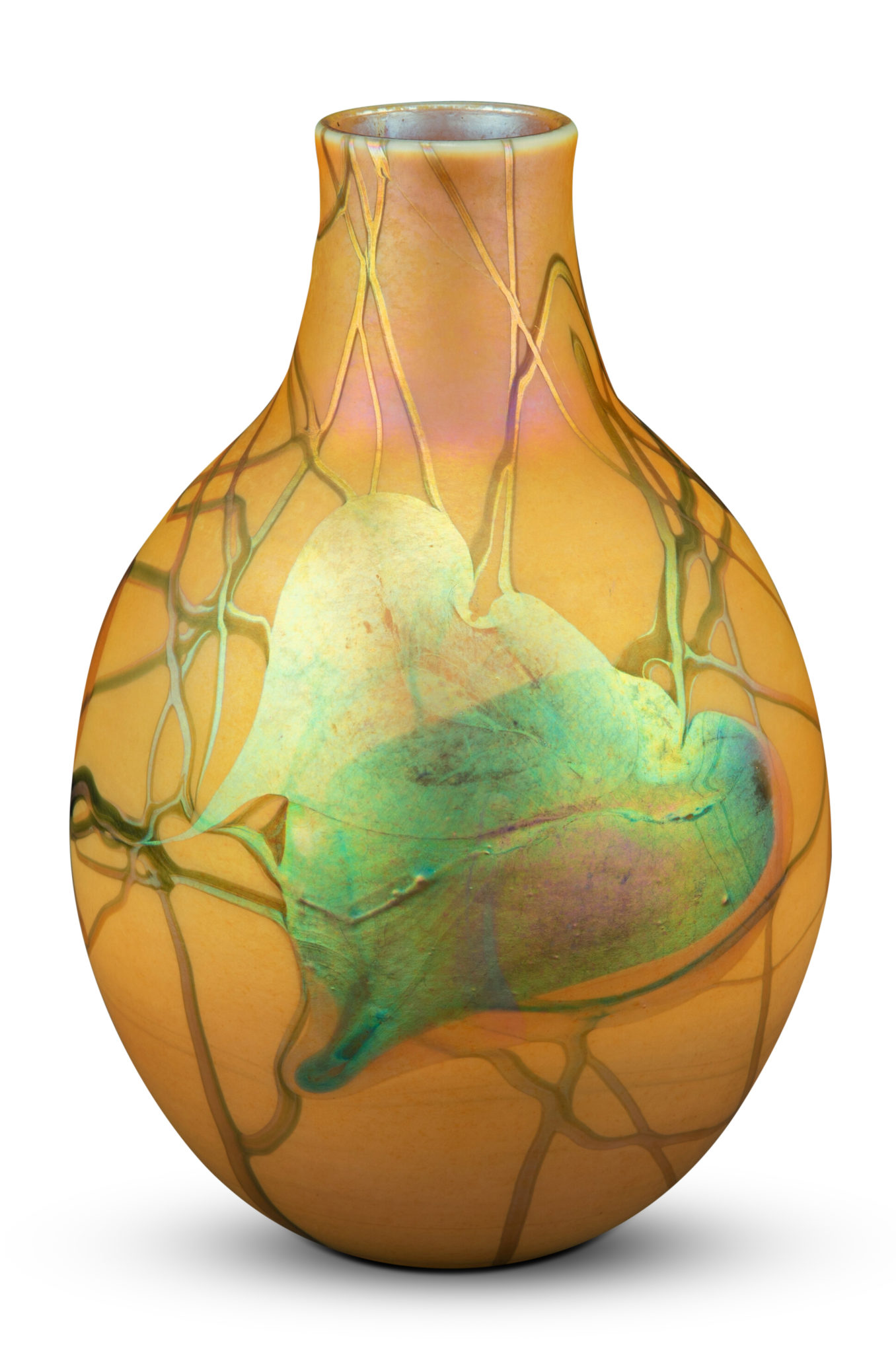 Tiffany Studios Decorated Lg Favrile Glass Vase, Circa 1910 | eBay