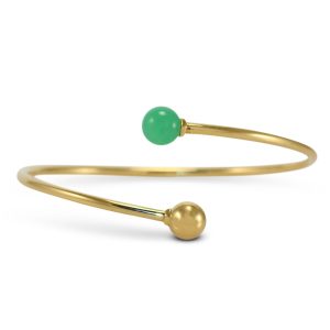 18K Yellow Gold Tiffany & Co hardware Ball Bypass Bangle Bracelet