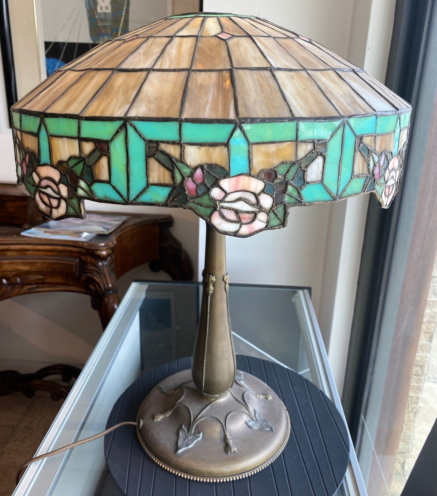 Original American Leaded Lamp Circa 1900-1915 - Image 10
