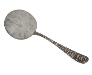 Stieff Rose by Kirk Steiff Large Sterling Silver Solid Hot Cake Server w/ Monogram (1892)