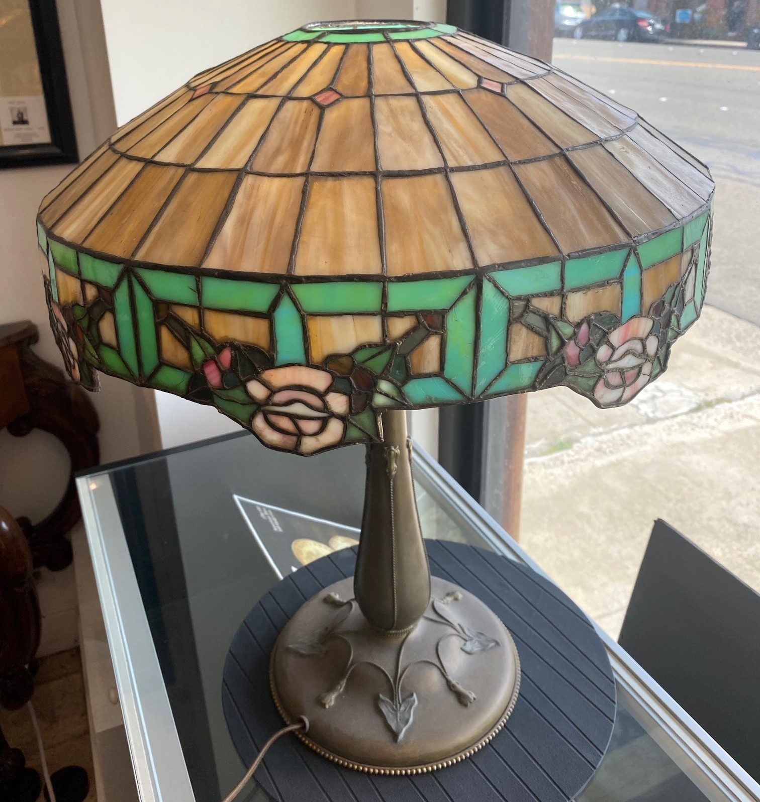 Original American Leaded Lamp Circa 1900-1915 - Image 9