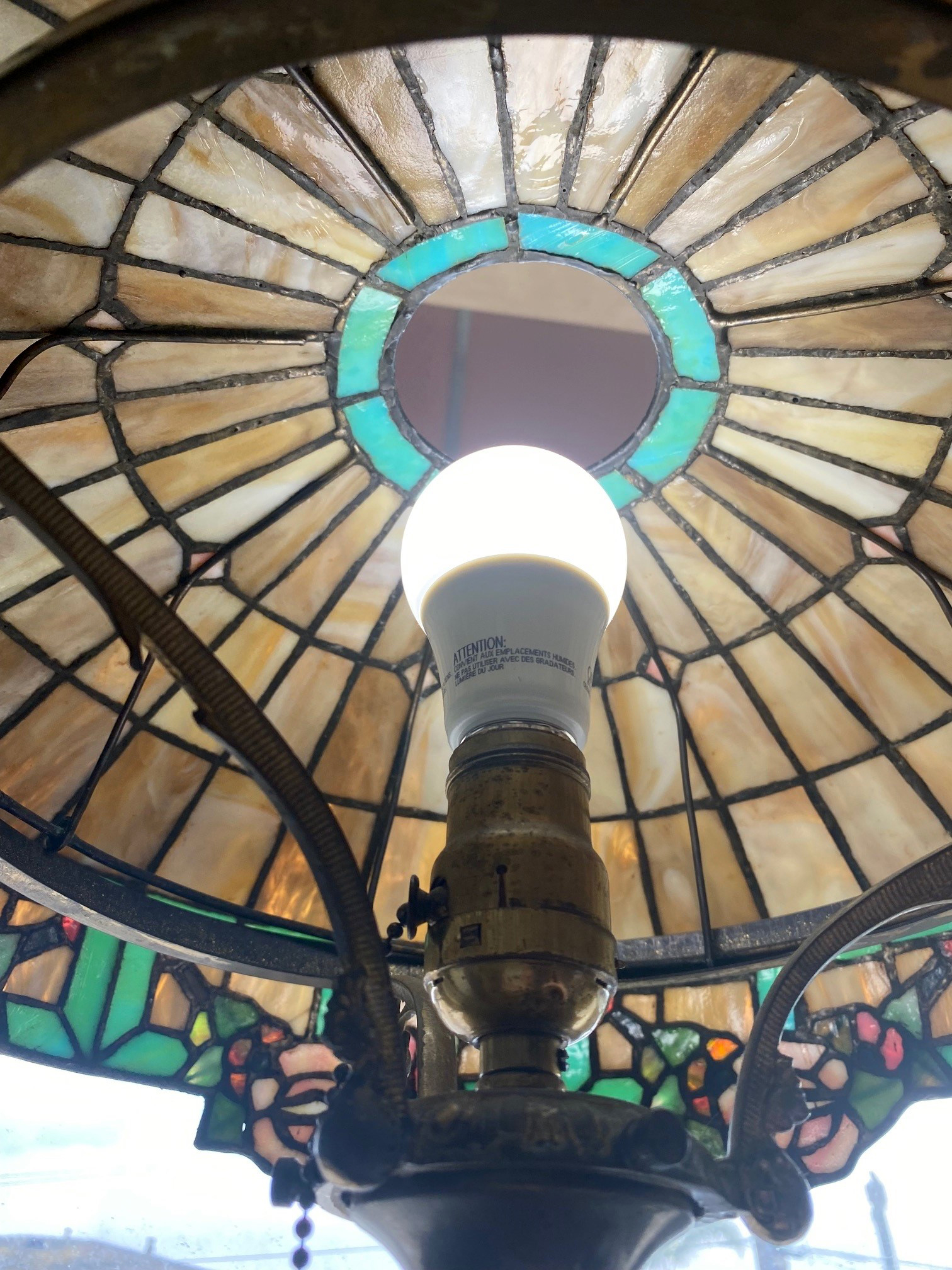 Original American Leaded Lamp Circa 1900-1915 - Image 5