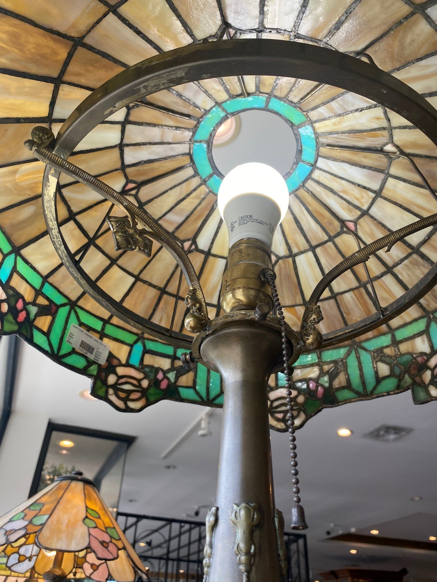Original American Leaded Lamp Circa 1900-1915 - Image 4