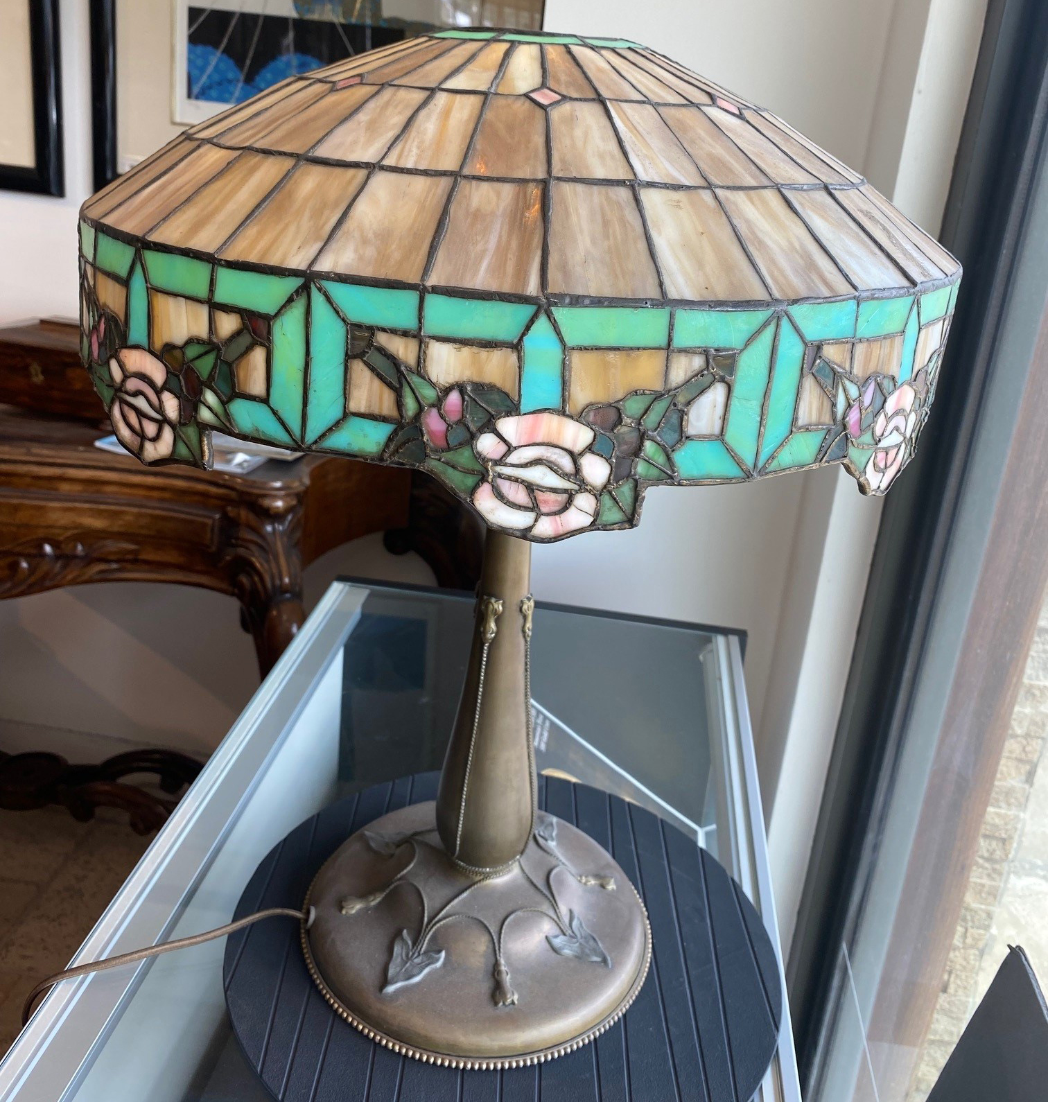 Original American Leaded Lamp Circa 1900-1915 - Image 2