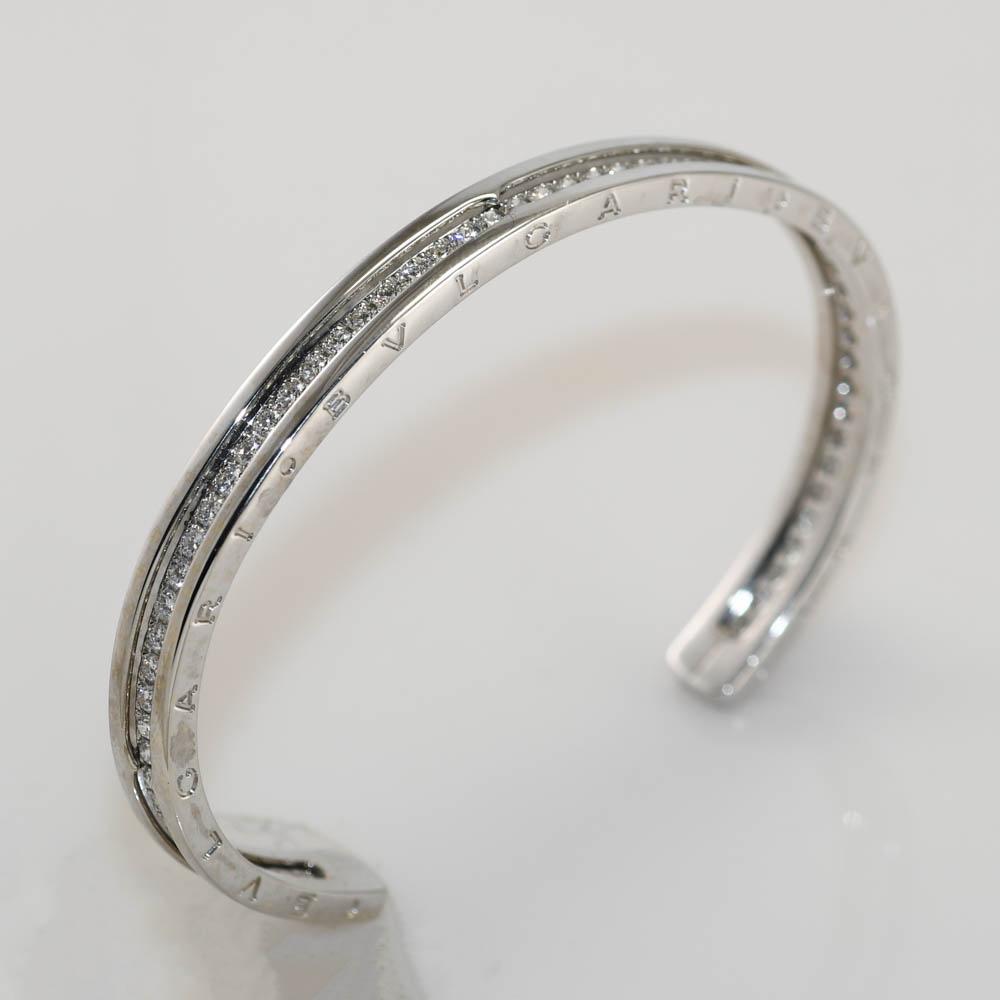 Bulgari B Zero 18k White Gold Diamond Bangle Bracelet