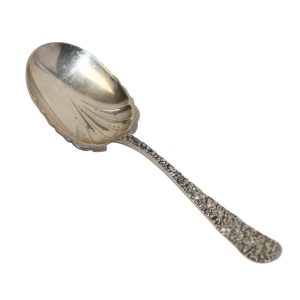 Chrysanthemum by Kirk Stieff Sterling Silver Solid Vegetable Serving Spoon w/ Monogram