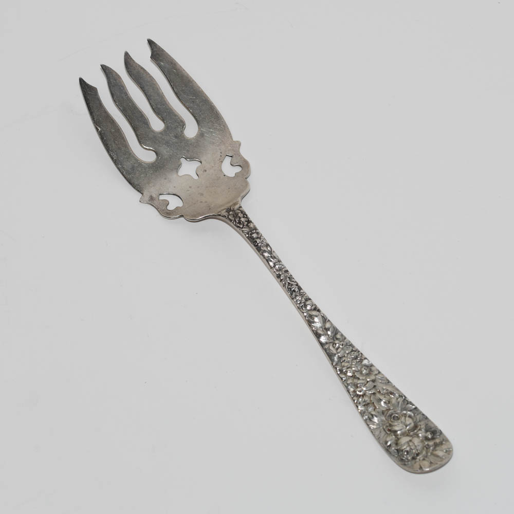 Stieff Rose by Kirk Steiff Large Sterling Silver Pierced Serving