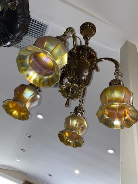 Original Quezel Shade Chandelier 33x 19 - Image 4