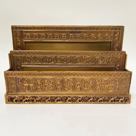 Bronzed Gold Color Tiffany Studios Venetian Letter Rack - Image 12