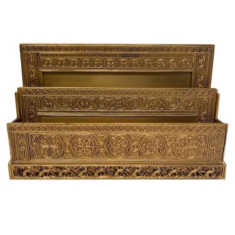 Bronzed Gold Color Tiffany Studios Venetian Letter Rack - Image 11