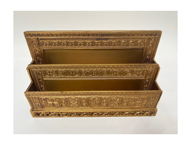 Letter Rack Gold Bronzed Gold Color Tiffany Studios Venetian Letter Rack