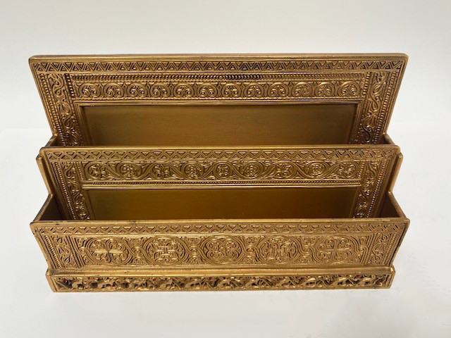 Bronzed Gold Color Tiffany Studios Venetian Letter Rack - Image 2
