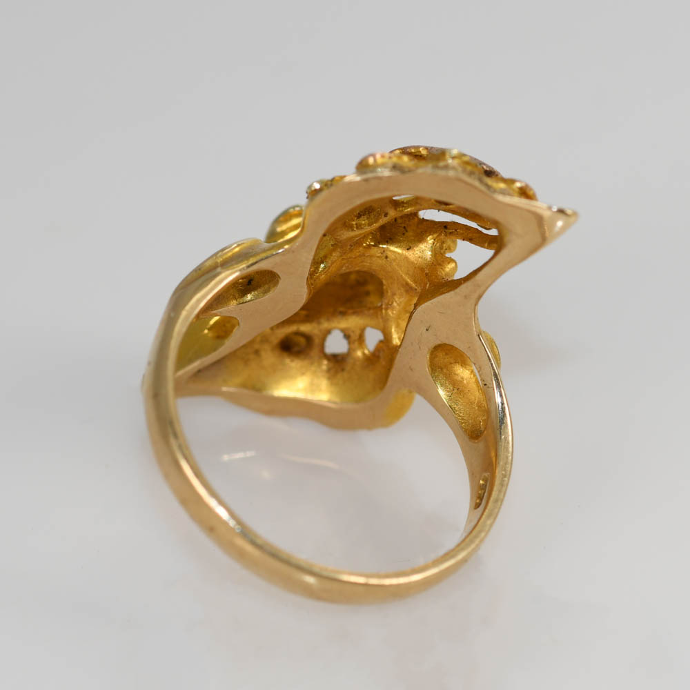 10K Three Tone Leaf Design Ring 6.6gr - Tangible Investments
