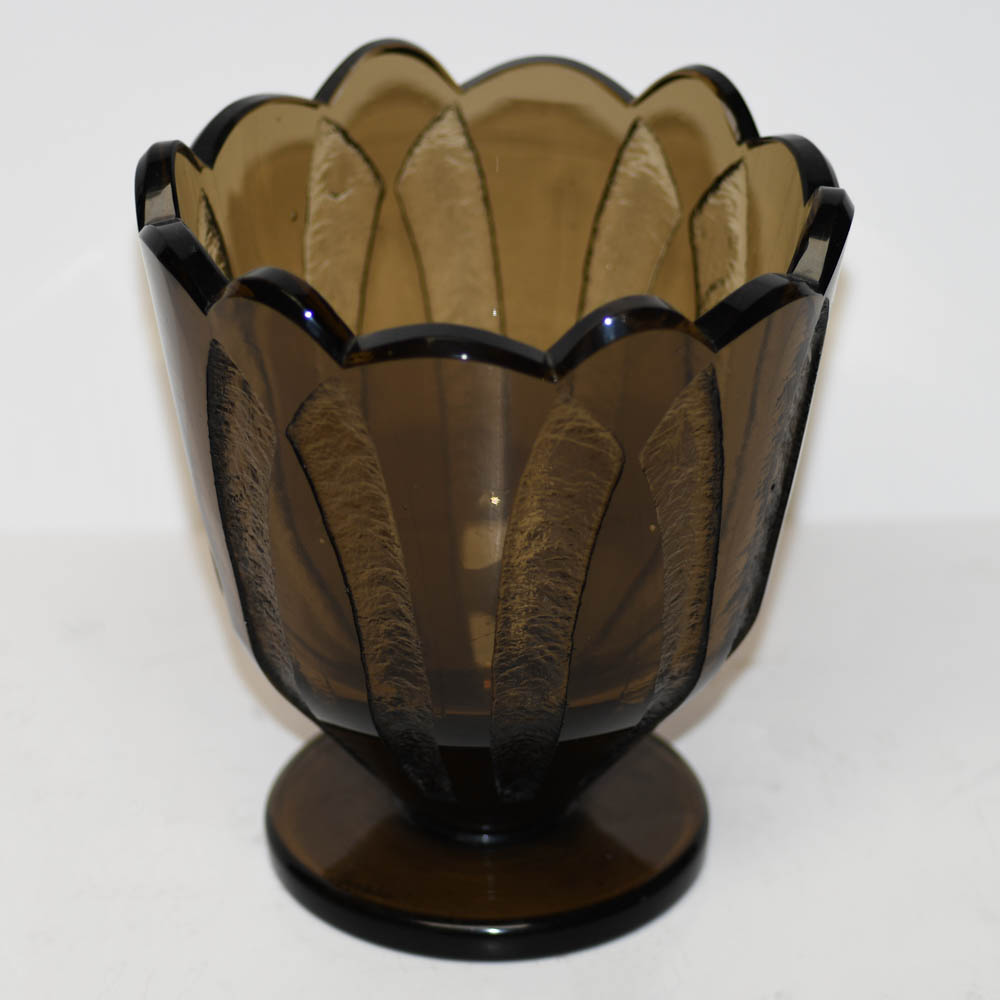 Schneider Art Deco Acid-Etched Topaz Glass Vase - Image 3