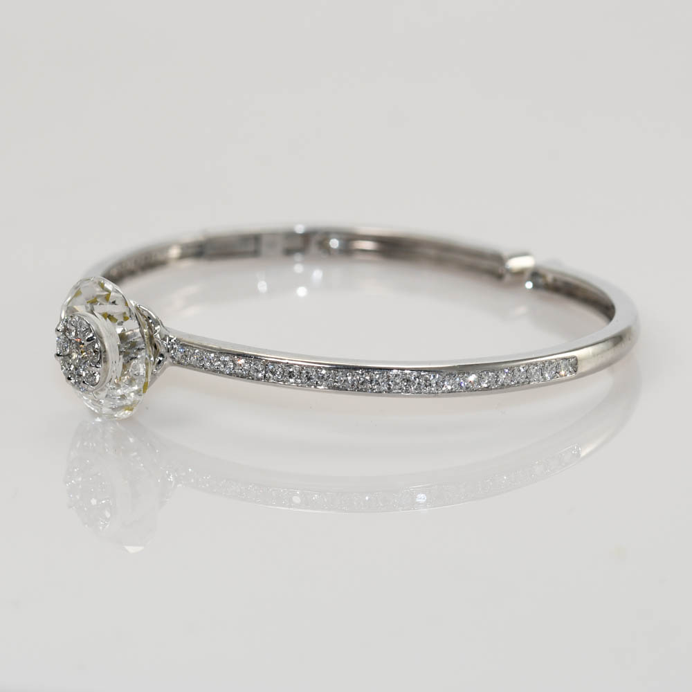18K White Gold Diamond Bangle Bracelet, 1.00ct TDW, 14.4gr - Image 6