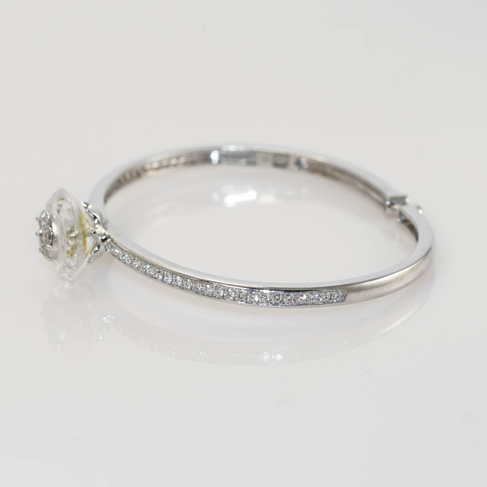 18K White Gold Diamond Bangle Bracelet, 1.00ct TDW, 14.4gr - Image 3