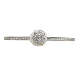 18K White Gold Diamond Bangle Bracelet, 1.00ct TDW, 14.4gr