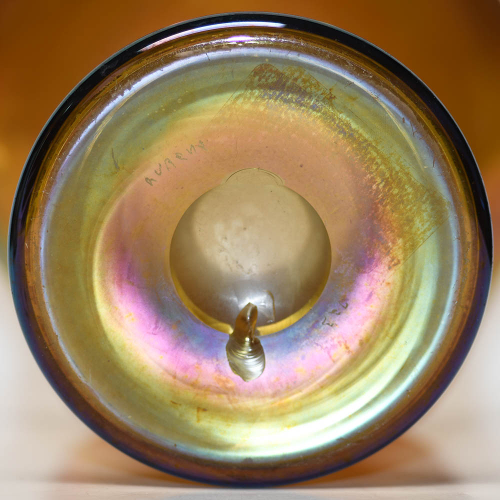 Steuben Gold Aurene Ruffled Trumpet Glass Vase - Image 3