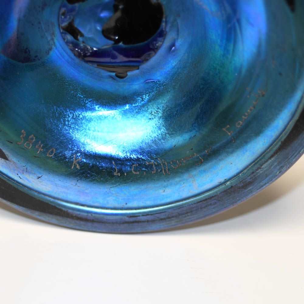 Tiffany Studios Blue Favrile Glass Vase - Image 3