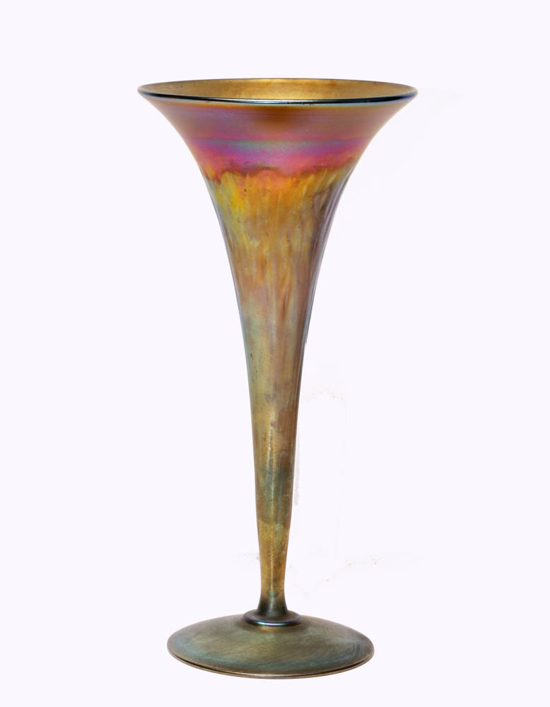 Steuben Gold Aurene Glass Trumpet Vase - Image 5