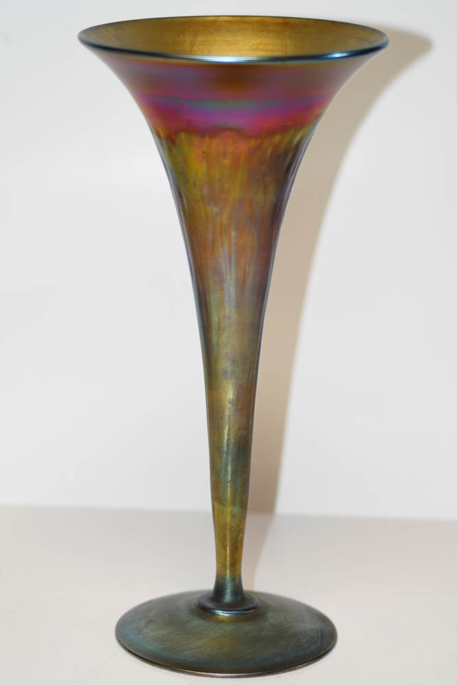 Steuben Gold Aurene Glass Trumpet Vase - Image 3