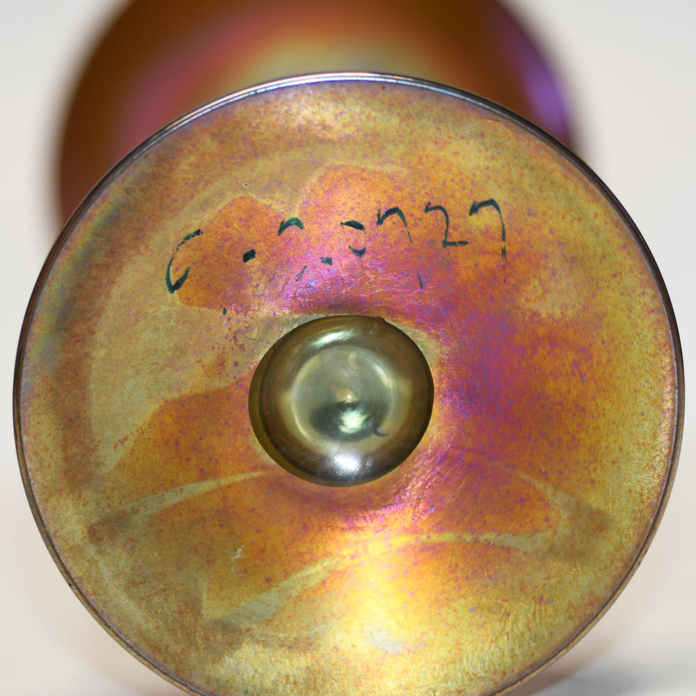 Steuben Gold Aurene Glass Trumpet Vase - Image 2