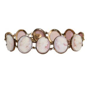 10K Yellow Gold Vintage Cameo Bracelet 13gr