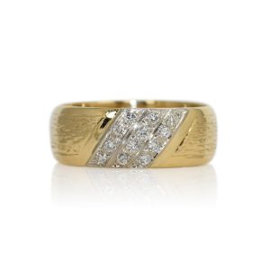 14K Yellow Gold Diamond Band .12tdw, 7.2gr