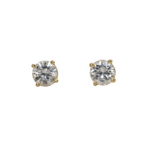 14K Yellow Gold Diamond Stud Earrings .80tdw, H-i/ i1