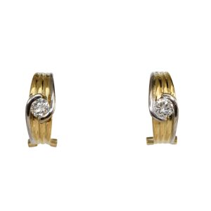 18K Two-Tone Diamond Earrings, .80tdw, 11.6g