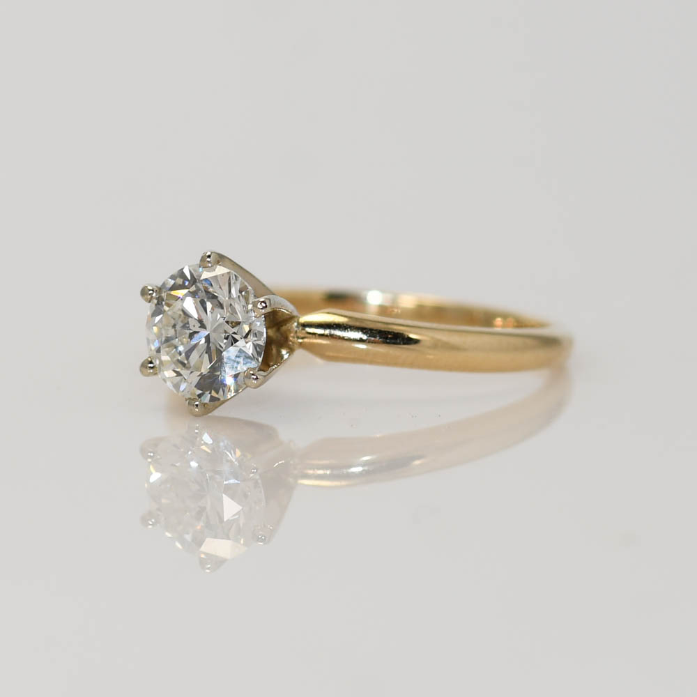 14K Yellow Gold Ladies Solitaire 1.01ct Diamond Ring, 2gr - Image 4