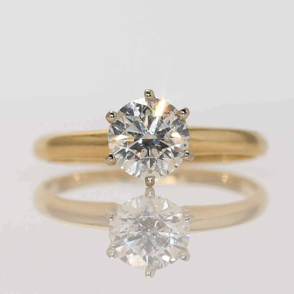 14K Yellow Gold Ladies Solitaire 1.01ct Diamond Ring, 2gr - Image 3