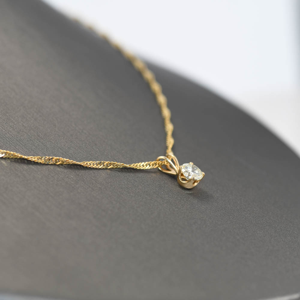 14K Yellow Gold Diamond Pendant Necklace, .65ct 3g - Image 7