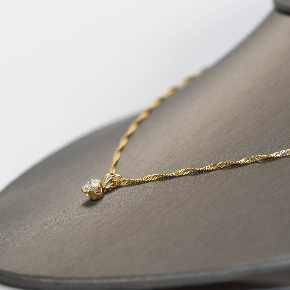14K Yellow Gold Diamond Pendant Necklace, .65ct 3g - Image 5