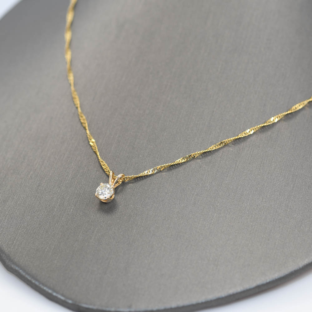 14K Yellow Gold Diamond Pendant Necklace, .65ct 3g - Image 4