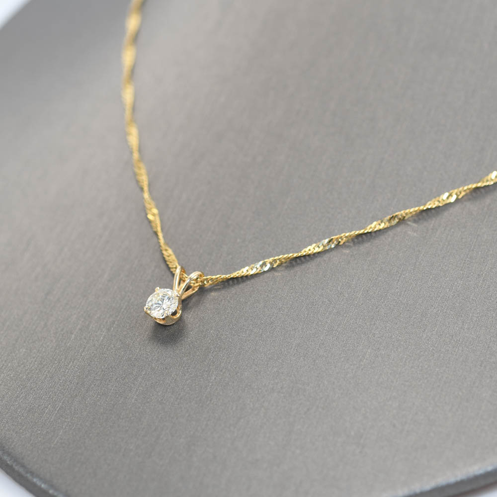14K Yellow Gold Diamond Pendant Necklace, .65ct 3g - Image 3